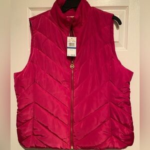MICHAEL KORS pink fuscia puffer vest jacket